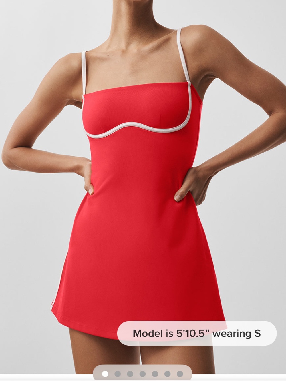 Alo Airbrush Streamlined Dress Bright Red / White size S sports mini